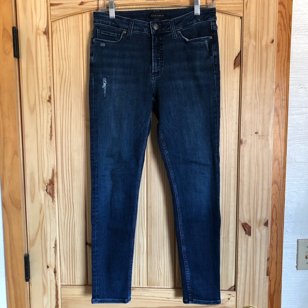 SILVER JEANS 28x27 Most Wanted Skinny Indigo Dark Wash - Like New Condition